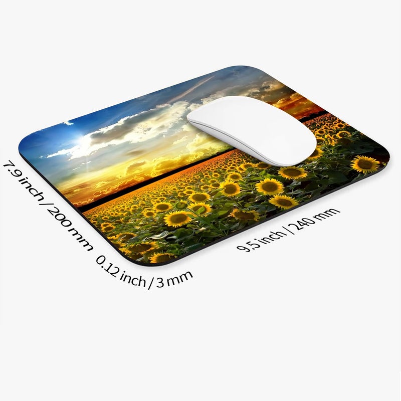 Armanza Square Mouse Pad Sunflower, Personalized Premium-Textured Custom Mouse Mat Design, Washable Mousepad Cloth, Non-Slip Rubber Base Computer Mouse Pads for Wireless Mouse - Image 2